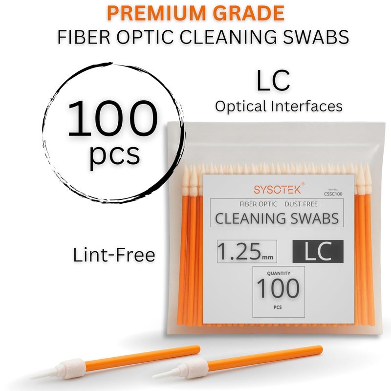 Sysotek Fiber Optic Cleaning Swabs - 100 pack - LC 1.25mm - For Cleaning Optical Components. Lint Free Anti-Static Swabs, Cleaning stick for Ports and Adapters, LC Connector Cleaner Tool for Field Use - Image 2